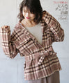 【セール商品返品交換不可】大人色チェック羽織『ベージュ』
