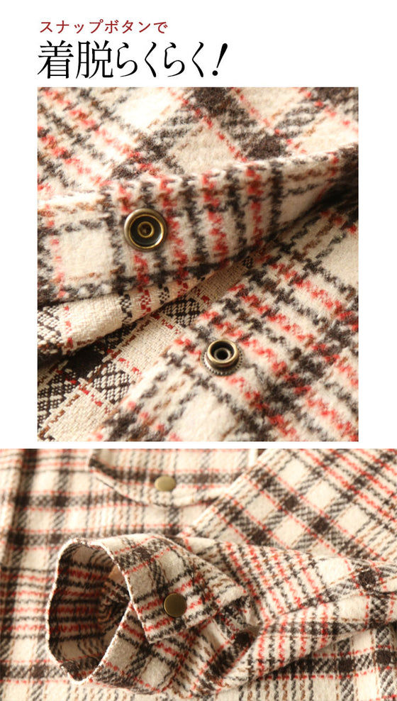 【セール商品返品交換不可】大人色チェック羽織『ベージュ』