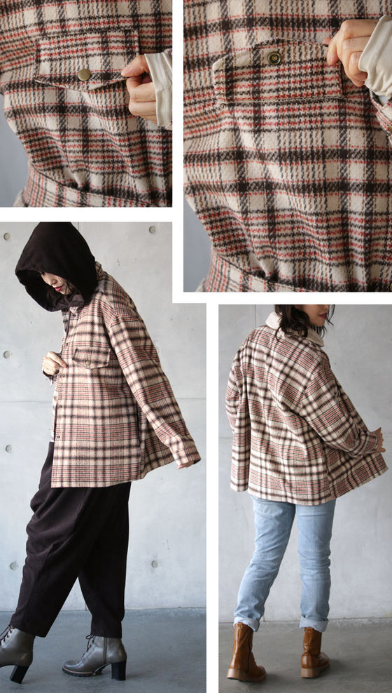 【セール商品返品交換不可】大人色チェック羽織『ベージュ』