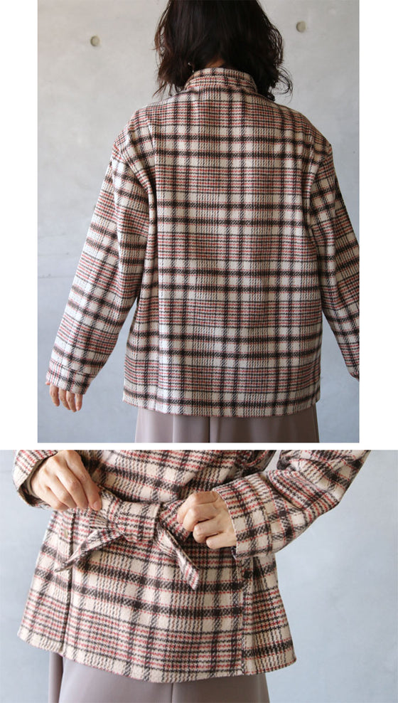 【セール商品返品交換不可】大人色チェック羽織『ベージュ』