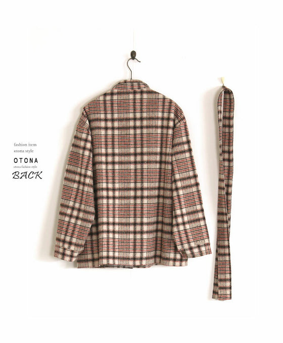 【セール商品返品交換不可】大人色チェック羽織『ベージュ』