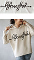 A playful 3D logo. A new hooded dolman top that feels great against your bare skin (beige)