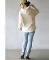 A playful 3D logo. A new hooded dolman top that feels great against your bare skin (beige)
