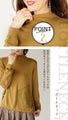 Patchwork accents in mustard color top 