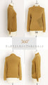 Patchwork accents in mustard color top 