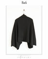 A poncho cardigan that can be worn as a wrap or muffler (Black)