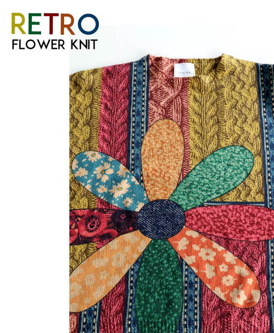 Retro Floral Illusion Knit
