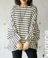 [OTONA original] This will make you stand out. Border irregular top