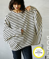 [OTONA original] This will make you stand out. Border irregular top