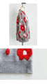 Fluffy floral knit top (gray)
