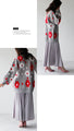 Fluffy floral knit top (gray)