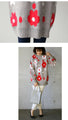 Fluffy floral knit top (gray)