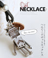 ファッションにもユーモアを！ へんてこロボットネックレス『シルバー』
