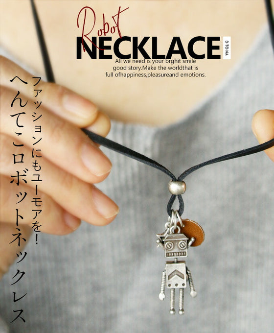 Add some humor to your fashion! Strange robot necklace