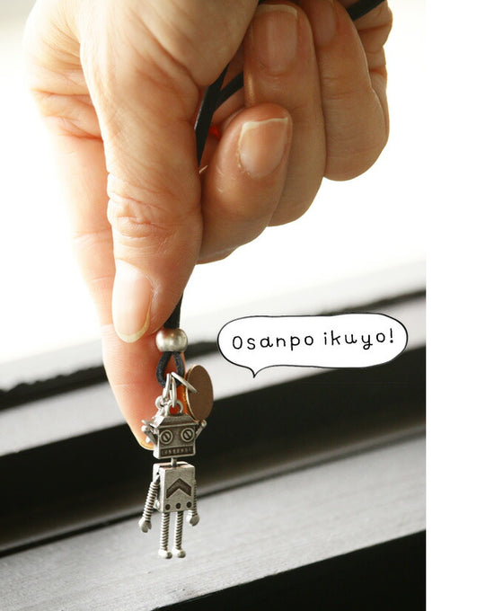 Add some humor to your fashion! Strange robot necklace