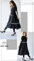 A cute dress with white lines and gathers, 
