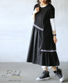 A cute dress with white lines and gathers, 