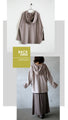 A deep V-neck hoodie that can be layered in spring, autumn, and winter