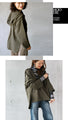 The khaki hoodie is perfect for layering in spring, autumn and winter