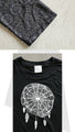 Sweet and spicy, this one piece sleeve lace graphic T-shirt