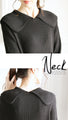 A modern, beautiful knit dress with a large collar in black