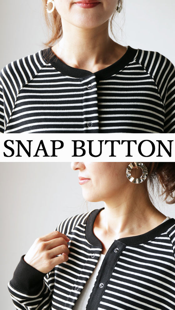 A very convenient striped blouson that will liven up any plain look