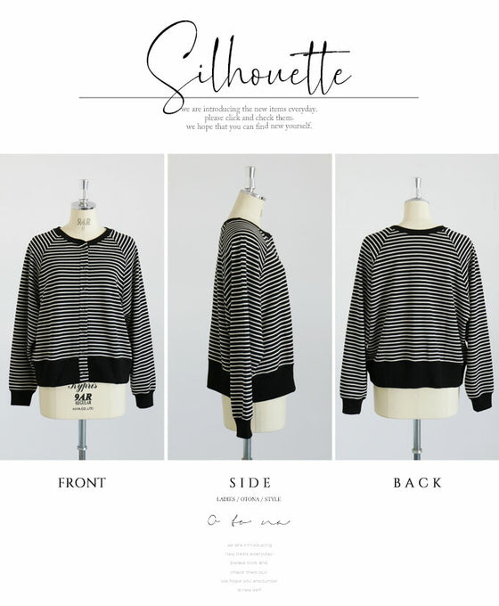 A very convenient striped blouson that will liven up any plain look