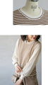 A trendy sheer sleeve striped top