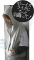 Adult cute relaxed shoulder-drop vest top hoodie