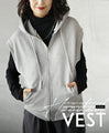 Adult cute relaxed shoulder-drop vest top hoodie