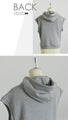 Adult cute relaxed shoulder-drop vest top hoodie