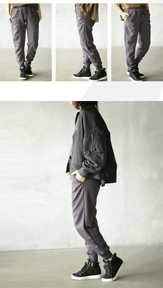 【セール商品返品交換不可】家着なんて言わせない 片くしゅっがアクセント 大人のおしゃジョガー パンツ