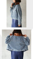Soft denim jacket made of pockmarked material