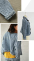 Soft denim jacket made of pockmarked material