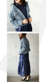 Soft denim jacket made of pockmarked material