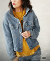Soft denim jacket made of pockmarked material
