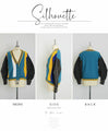 A playful, colorful cardigan made from different materials