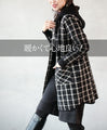 ★A thick, easy-to-use checkered knit outerwear