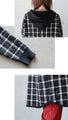 ★A thick, easy-to-use checkered knit outerwear