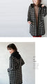 ★A thick, easy-to-use checkered knit outerwear