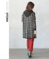 ★A thick, easy-to-use checkered knit outerwear