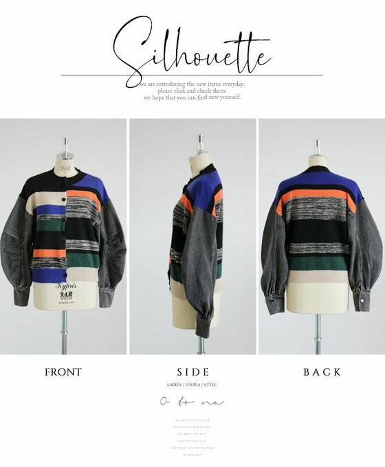 【セール商品返品交換不可】シンプルコーデを色付けるCOLORFUL異素材カーディガン