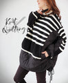Warm and cute, cozy combination of different materials, striped top
