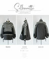 Warm and cute, cozy combination of different materials, striped top