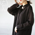 Floating striped sheer long shirt