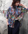 Light sheer oriental print shirt