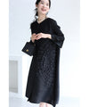 Pleated long cardigan with sheer petal decoration