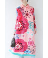Eye-catching bright floral accordion pleated long cardigan