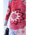 Eye-catching bright floral accordion pleated long cardigan