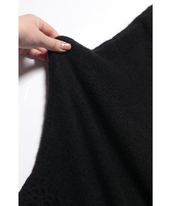 【セール商品返品交換不可】大人が似合うカギ編みレースのニットワンピース